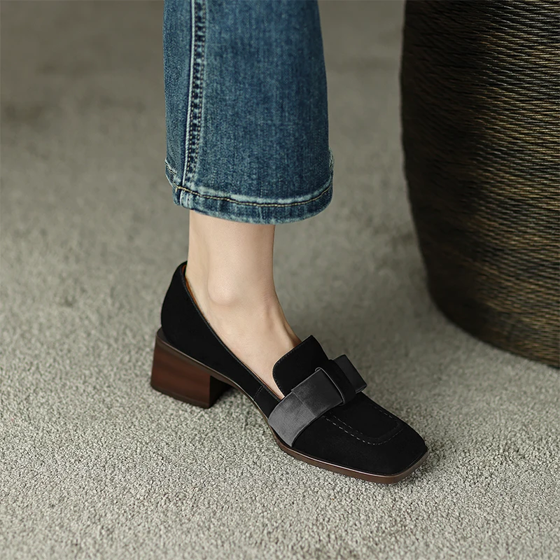 

Heihaian Single Shoe For Spring Vintage Look With Rlegant Bow Pumps For 2022 Ladies Shoes 34-42
