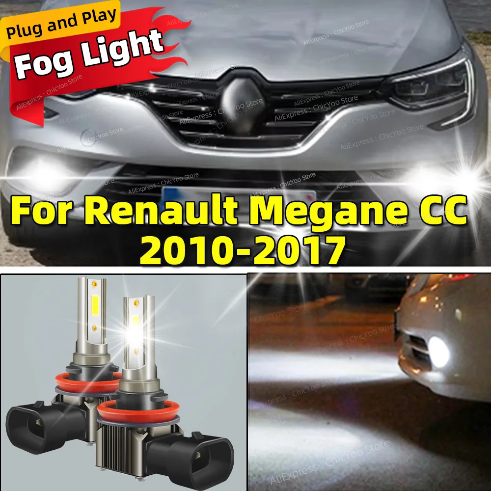 2 шт. 6000K светодиодные автомобильные противотуманные фары передняя лампа для Renault