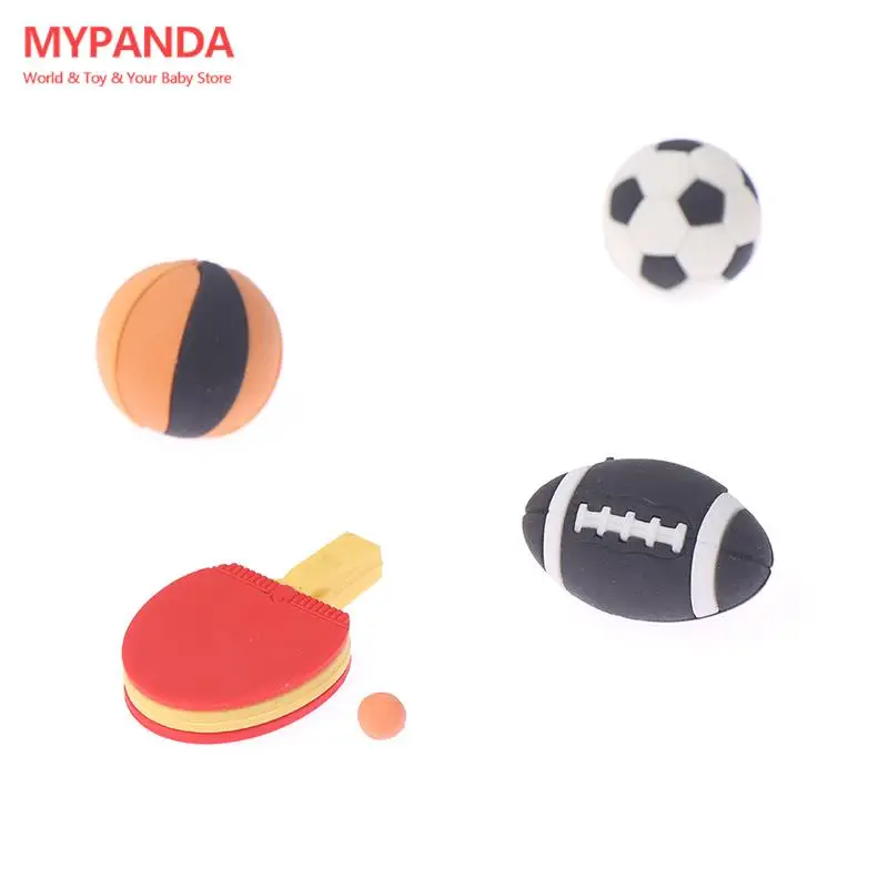 

4pcs/set 1:12 Dolls House Miniature for Kids Dolls Accessory Table tennis Rugby Football Basketball Dollhouse Decor Classic Toys