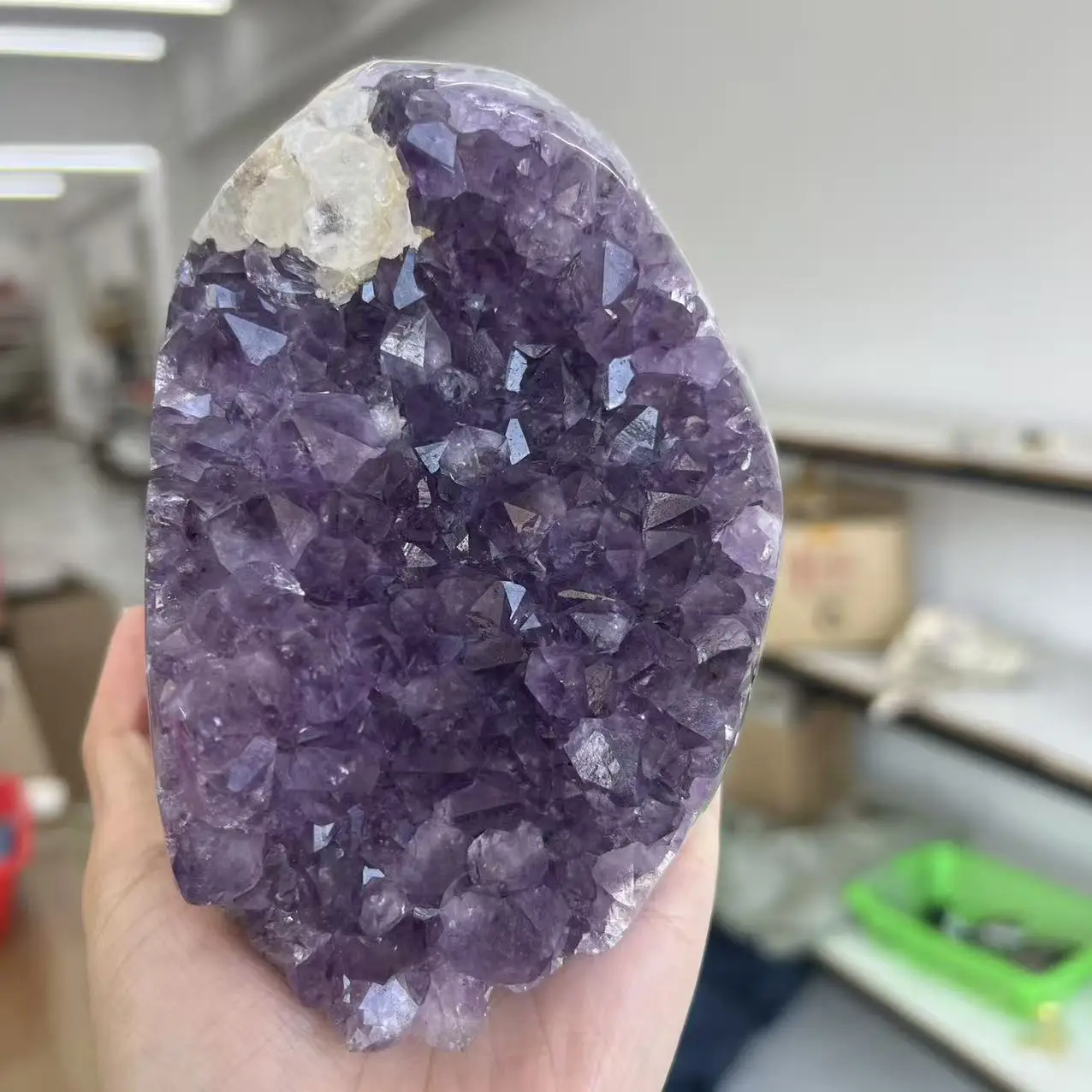 Натуральный уругвайский аметист кварцевый кластер подставка