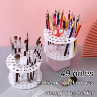 new portable 49 holes paint brush pen holder watercolor paint brush holder stand painting supplies for students desk organizer