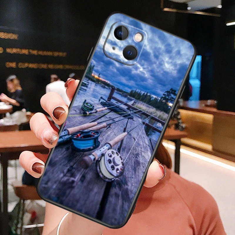 Чехол для телефона с рыболовными удочками iPhone 13 Pro Max 12 11 X XS XR 6S 7 8 Plus SE 2020 Мягкий