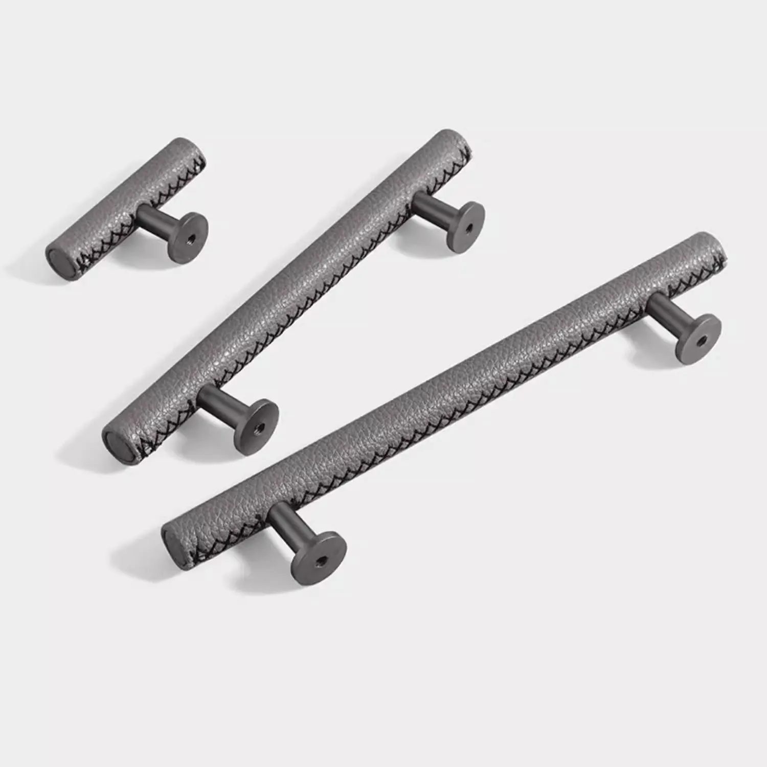 

Ручки для шкафов из кожи и металла, белый/черный