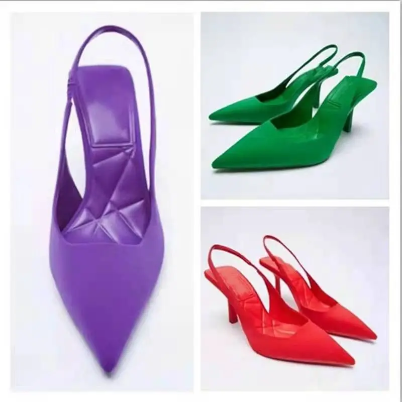 

Женские туфли с открытым носком, элегантные босоножки с острым носком на высоком каблуке, сказочный стиль, открытые туфли на каблуке, новинк...