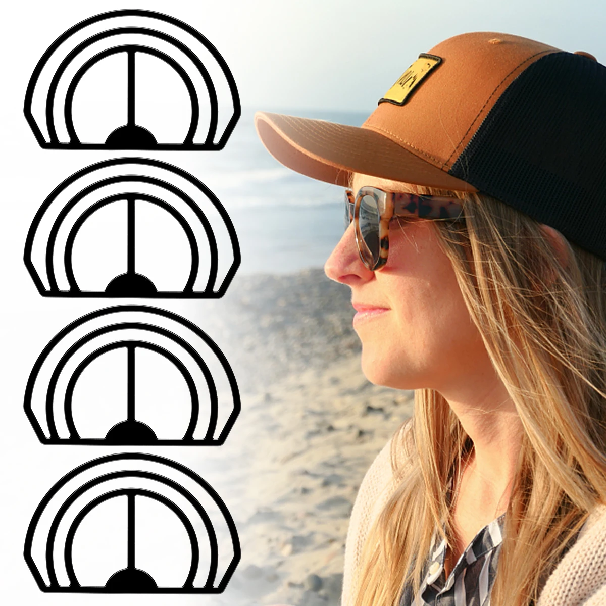 

4 шт. головной убор с козырьком прочная головной убор с двойными вариантами слотов премиум-класса искривленная искусственная бейсбольная головная уборка многоразовая