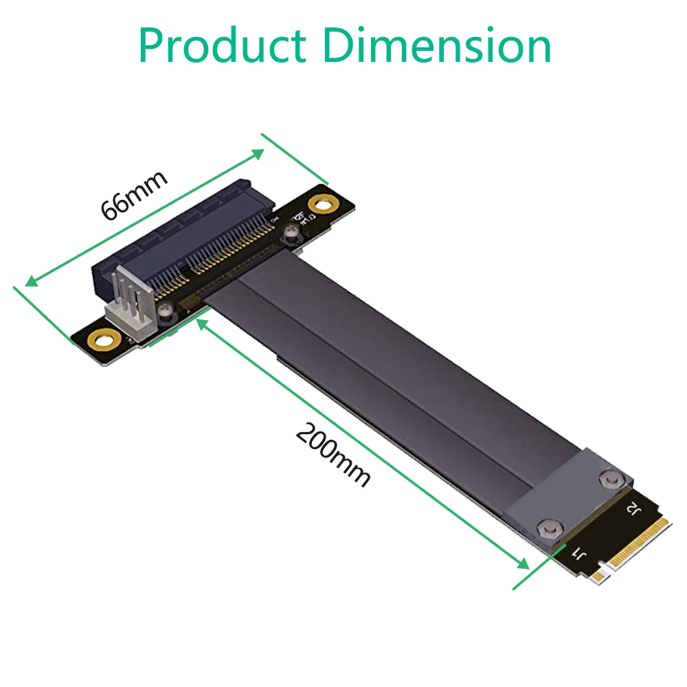 Удлинительный кабель M2 PCI Express 32G/bps Gen3.0 Удлинитель кабеля PCIe x4 3.0 PCI-E 4x к M.2 NGFF NVMe M Key