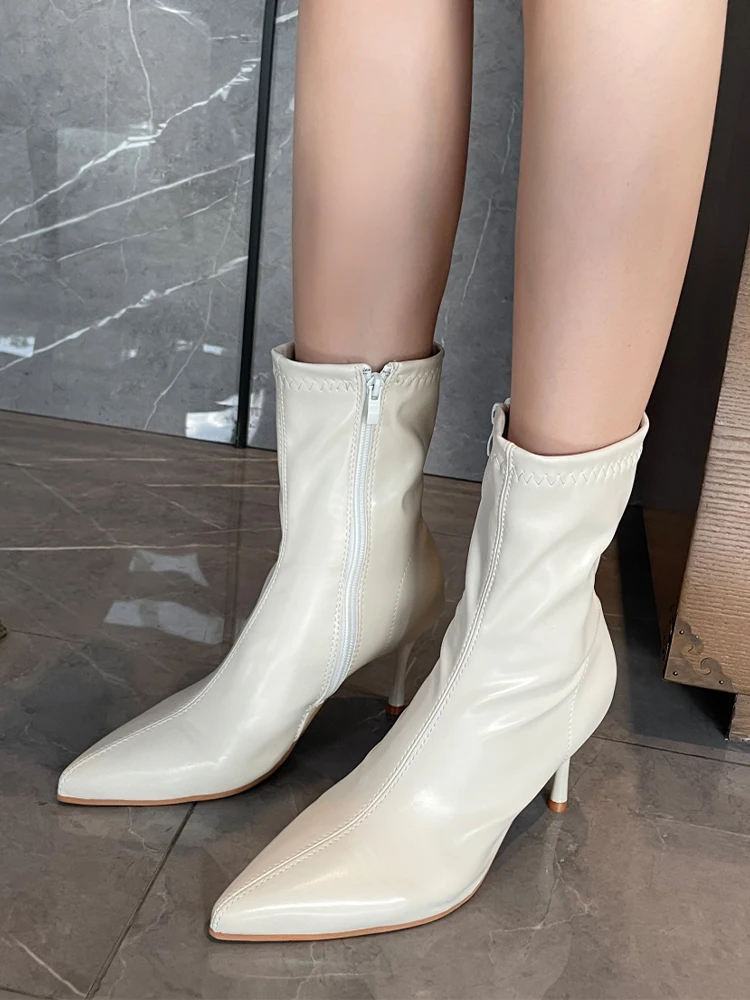 Женские ботильоны на высоком каблуке новинка зимы 2022 ботинки челси модные