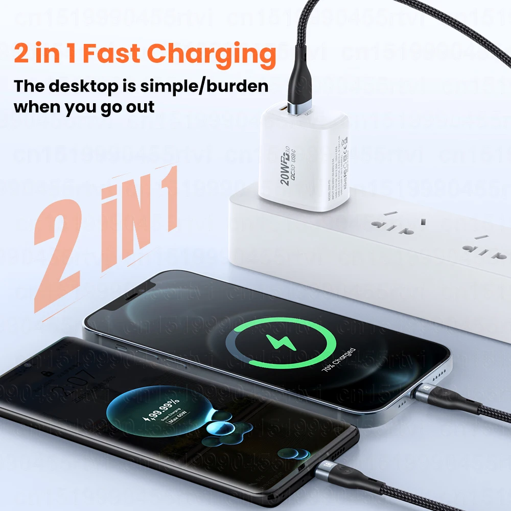 Кабель USB Type-C 2 в 1 6 А 66 Вт быстрая зарядка для Huawei Mate 40 P50 Pro USB-кабель iPhone 13 12 11 Max |
