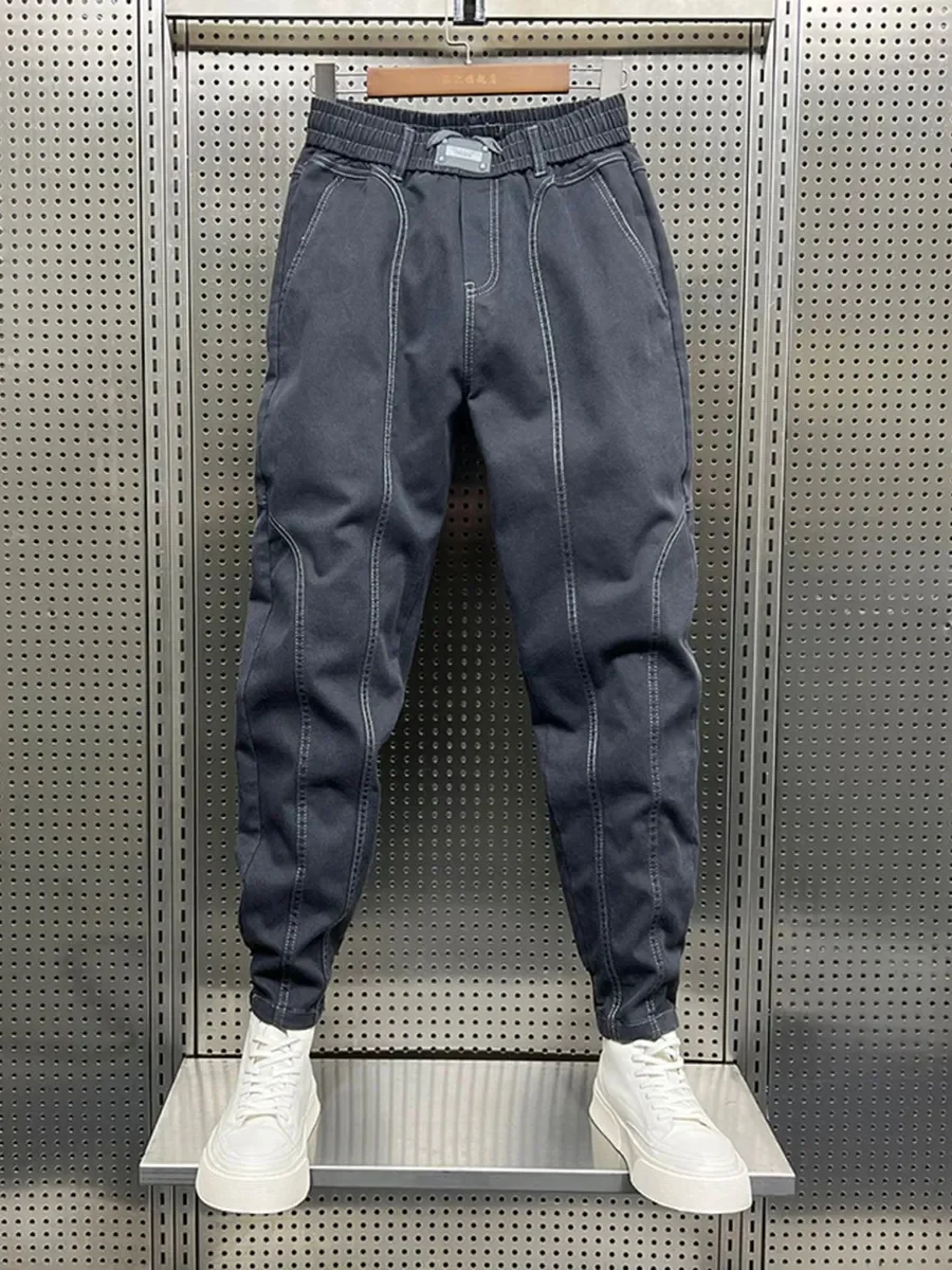 

Модная уличная одежда в полоску, хлопковые свободные мужские брюки, уличные штаны для бега, Высококачественная Роскошная брендовая одежда