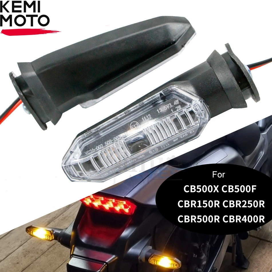 

4PCS LED Flashing Turn Signal Light Moto Flashers For HONDA CB500X CB500F CBR500R MSX 125 Grom CRF250L CRF300L CBR CB 650F NC750