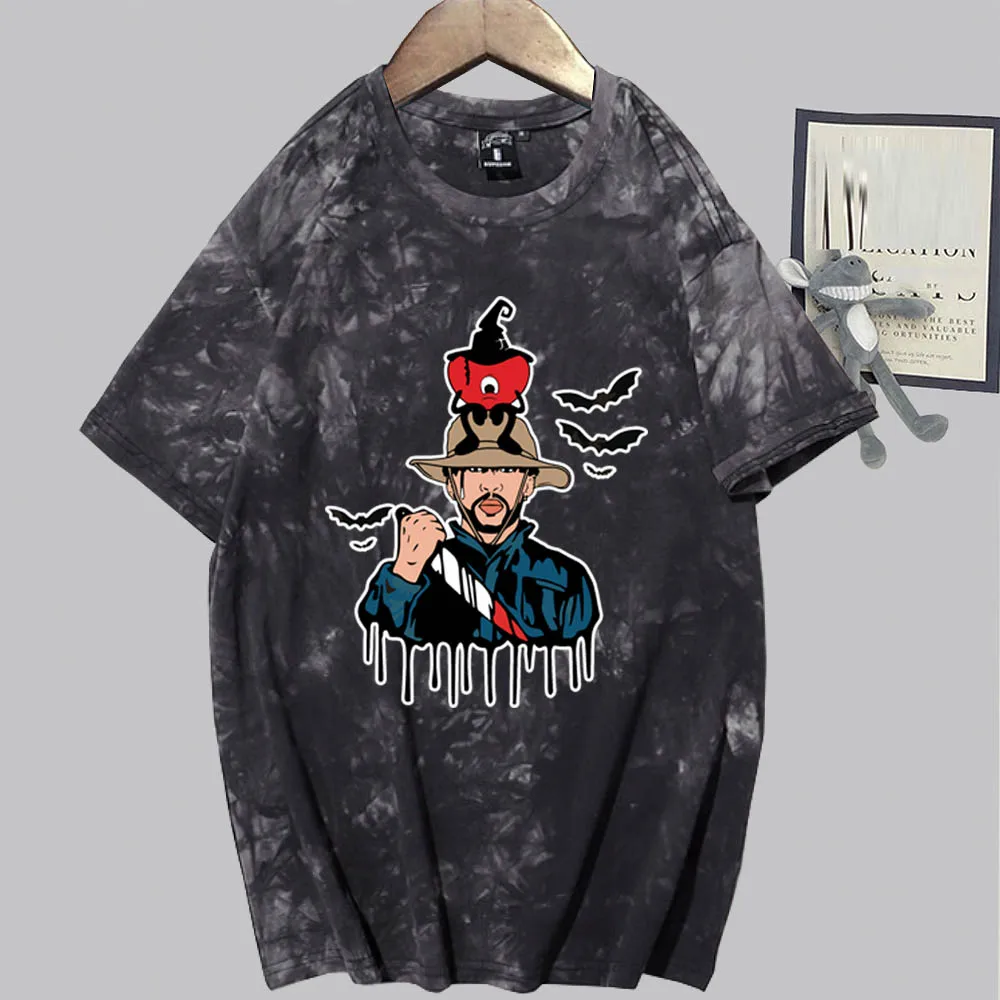 Bad Bunny Halloween Tshirt Printed Unisex Short Sleeve T Shirt Cool Cartoon Streetwear Horror Tops
