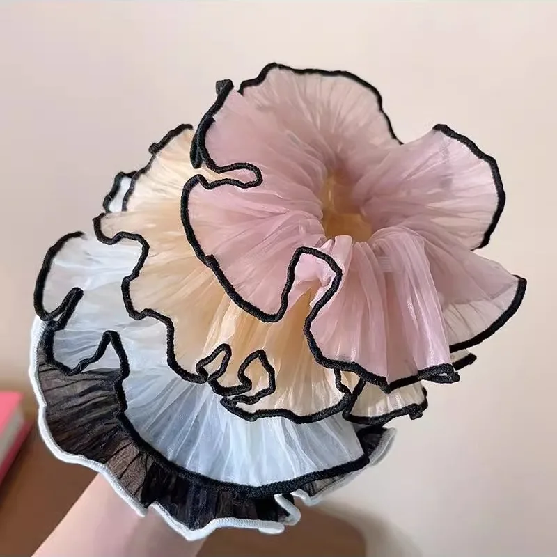 Новые французские элегантные гофрированные повязки для волос женщин милые