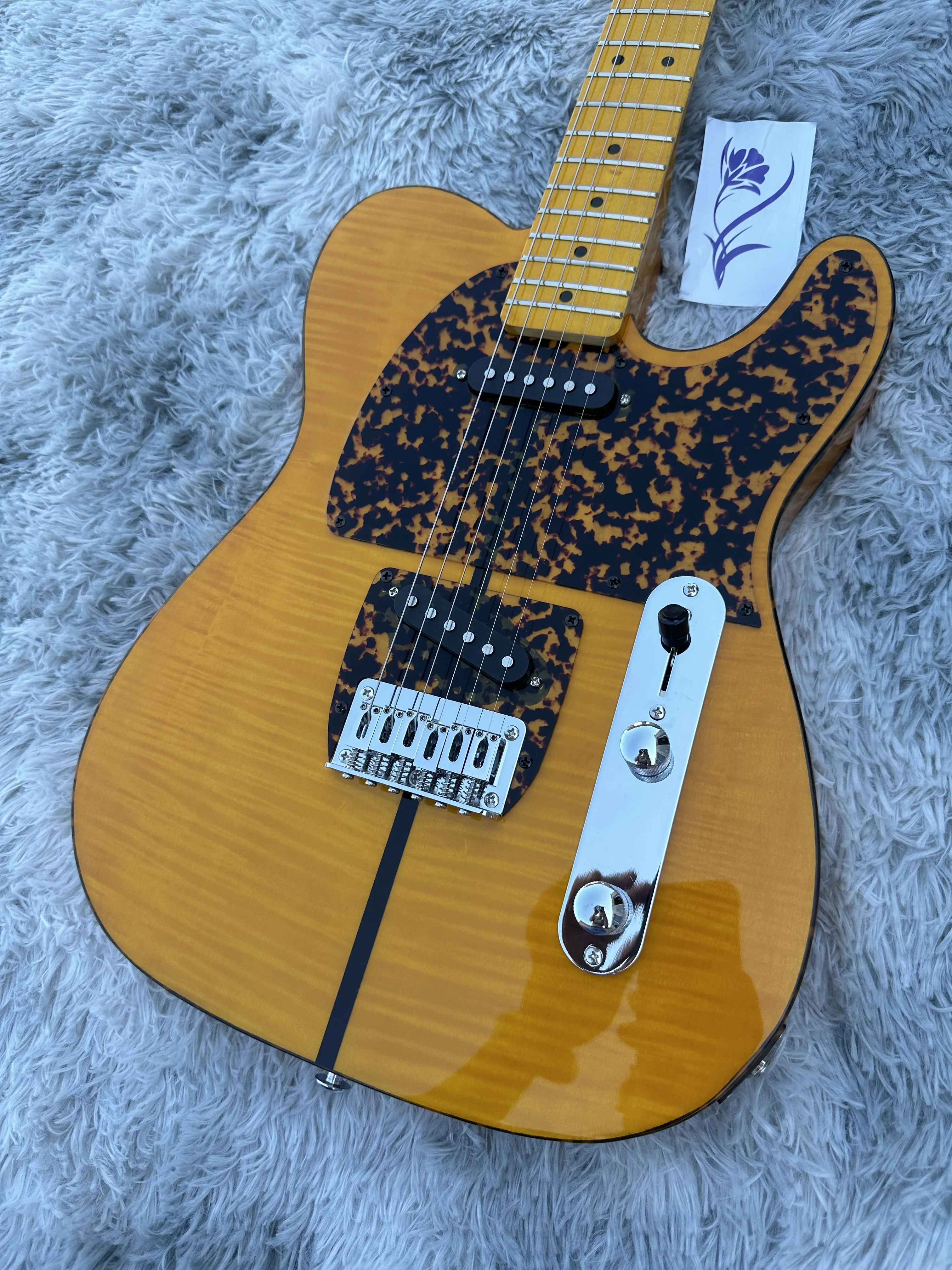 Prince HS Anderson &amp Hohner Madcat Mad Cat Tele Янтарный желтый пламя кленовый верх Электрогитара с