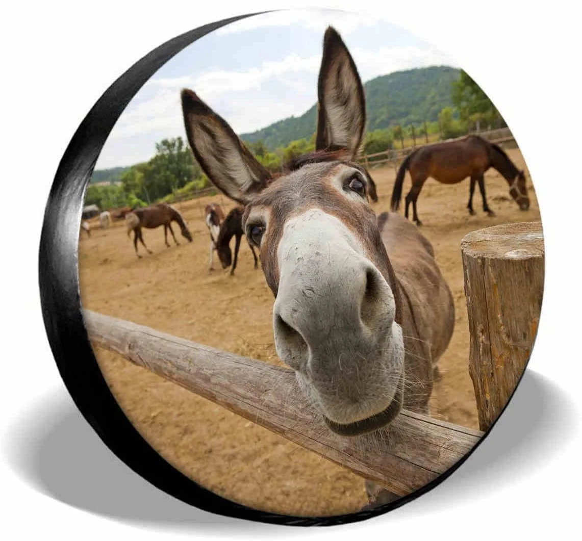 

Чехол для шины IBILIU смешной Ослик, чехол для колес с защитой от УФ-лучей, Универсальное покрытие для шин с милым животным мюлом, подходит для ...