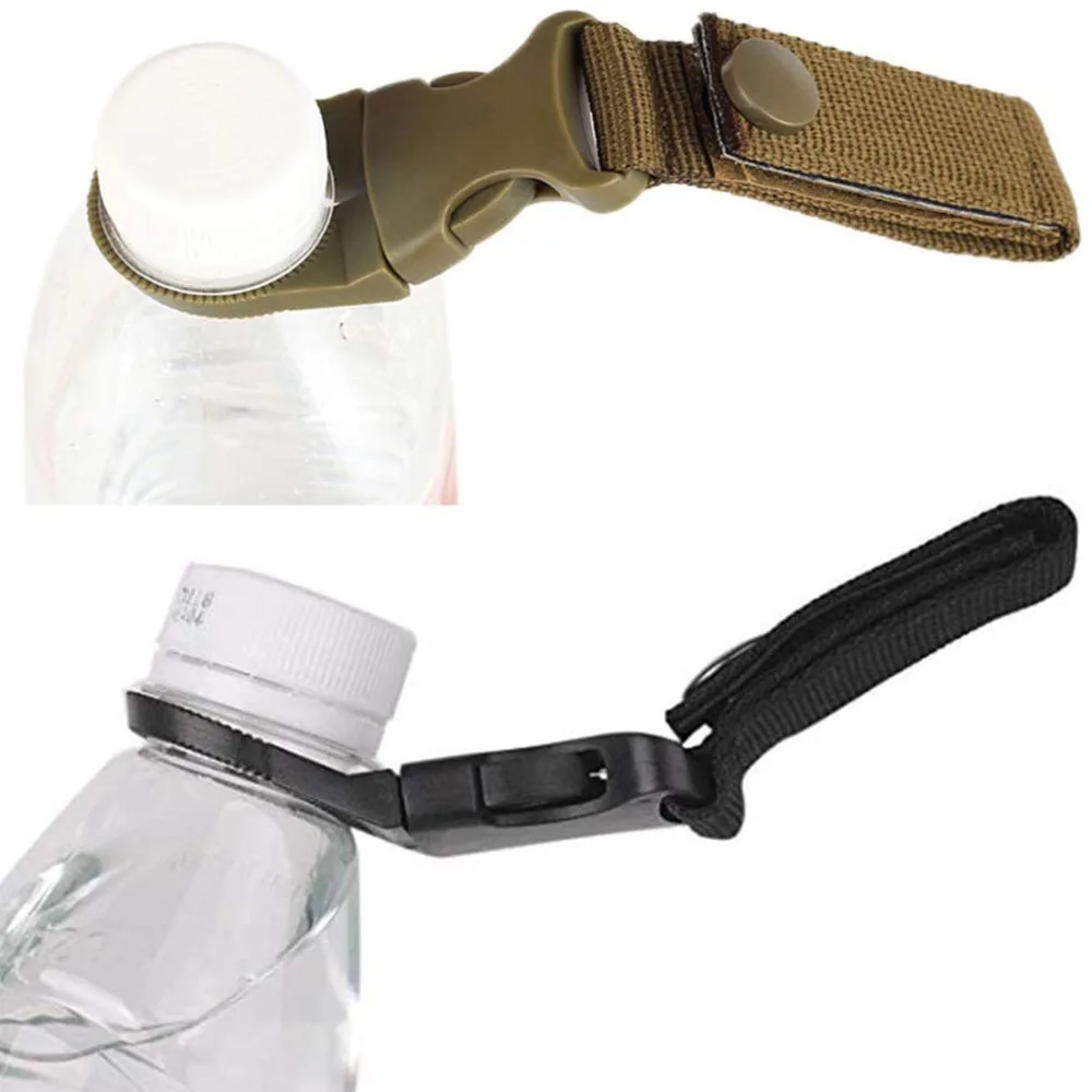 

Outdoor Water Bottle Hanging Buckle Portable Nylon Webbing Mineral Water Drink Hanging Rope Buckle Tactical Mountaineering Tools