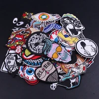 punk mixed random embroidery patches on clothes clothing thermoadhesive patches for jacket badge for sewing diy sew on applique
