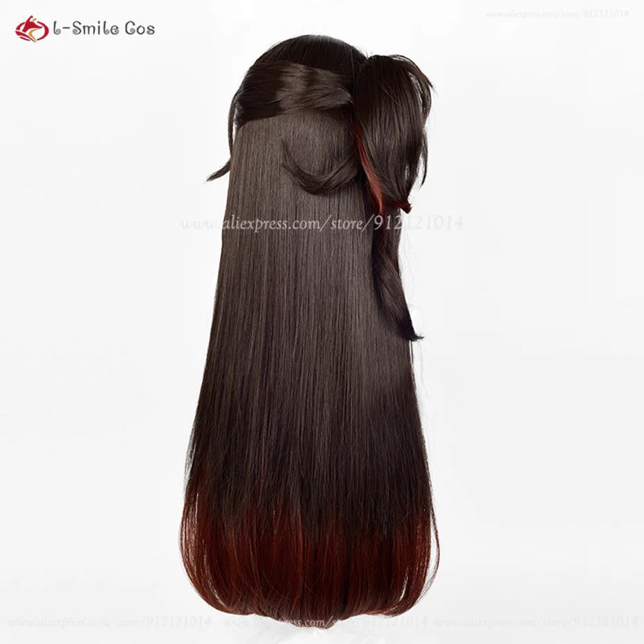 Fugue Tingyun Косплей Парик 83 см Длинный Коричневый Смешанный Аниме Парики Хвост