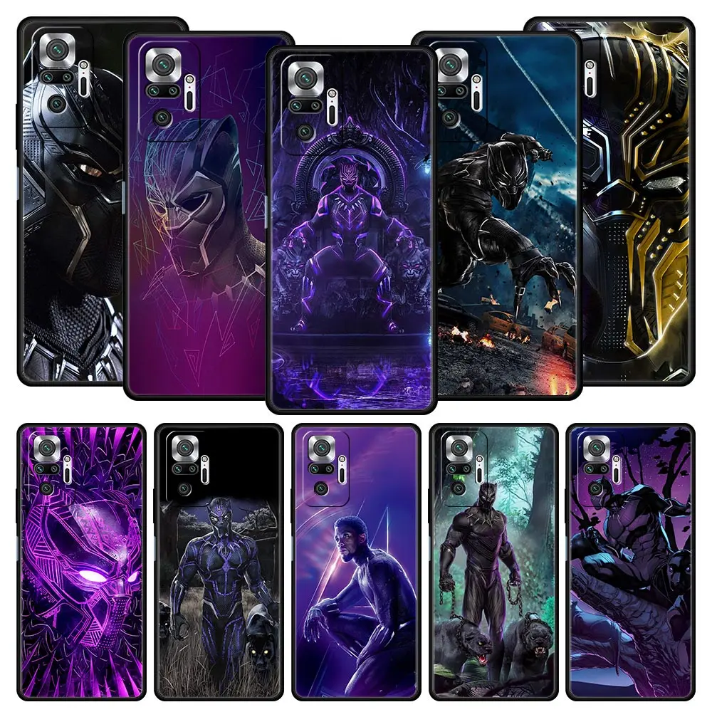 

Cover Case for Xiaomi Redmi Note 7 8 8T 9 9S 10 11 11S 11T K40 K40S K50 Pro Plus 4G 5G Back Trend Coque Marvel Black Panther