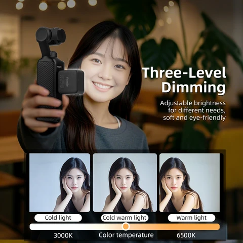 Магнитный заполняющий светильник Flymile для DJI Pocket 3, светильник для видеоблога, мини-светодиодная экшн-камера, заполняющий свет для видео, комбинированная фотография