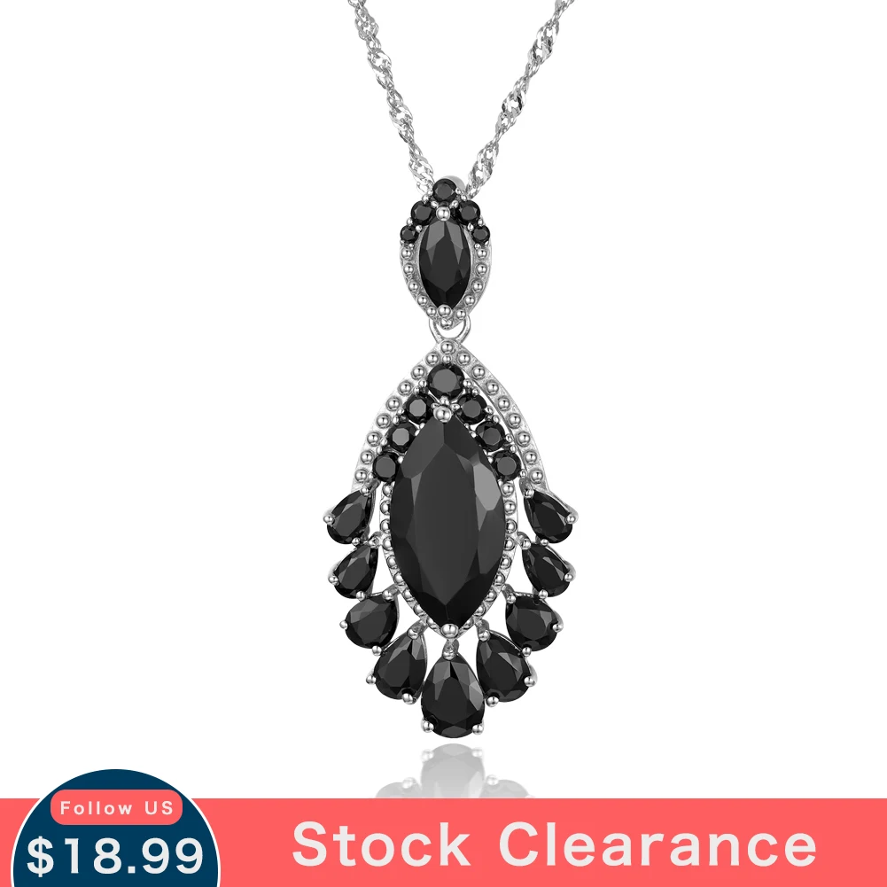 

Женская подвеска из серебра 925 пробы с черной шпинелью