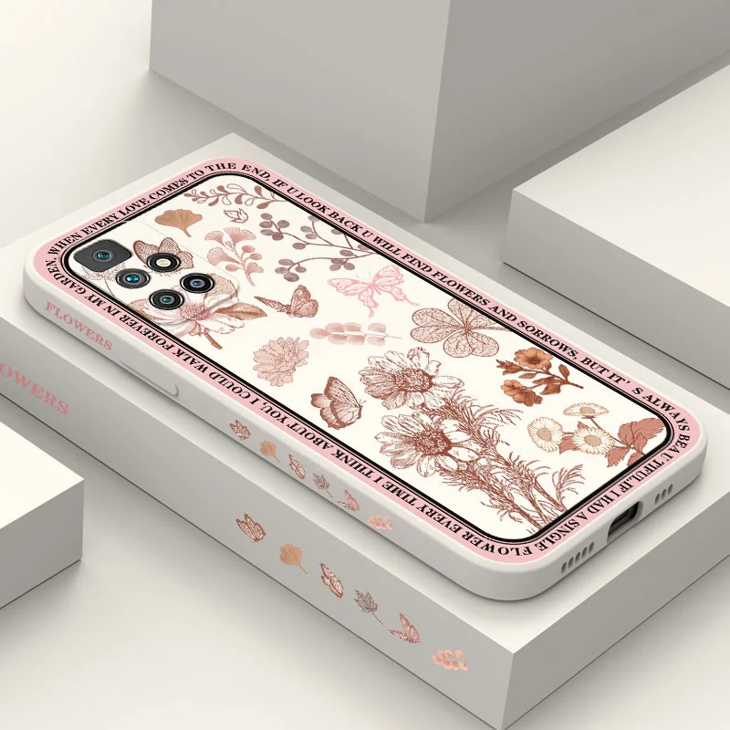 

Vintage Flowers Phone Case For Xiaomi Redmi 12C 10 10C 10A 9 9A 9T A1 Pro Plus 4G 5G Silicone Cover