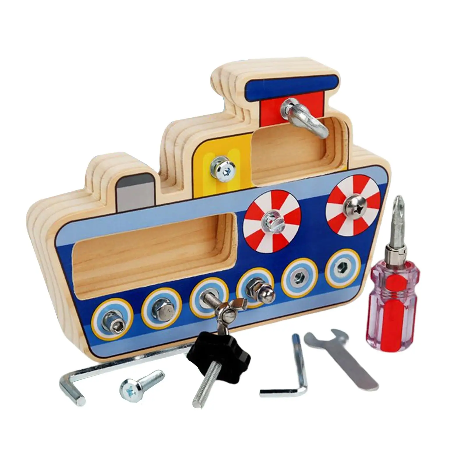 

Wooden Board Montessori Screw Driver Board Nut Tool Play House Toys Screw Bolts Educational Toy Screw Board for Teaching Home
