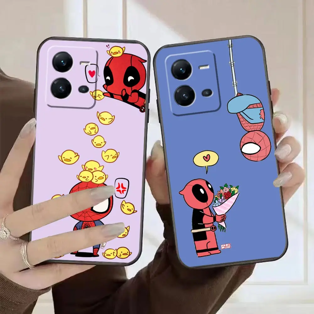 

Case For VIVO X90 X80 X70 X60 X50 X27 X23 X21 X20 Plus V25 V23 V23E V21 V21E SE Pro 5G Case Marvel The Avengers Spider Lron Man