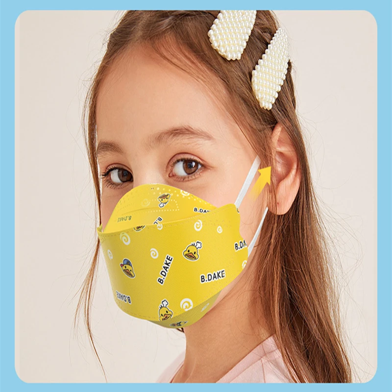 

25 шт./коркор. маска для рыб KN95 маски для детей Bduck желтая утка FFP2mask 4-слойная одобренная маска для лица FFP2 Респиратор маска для рта
