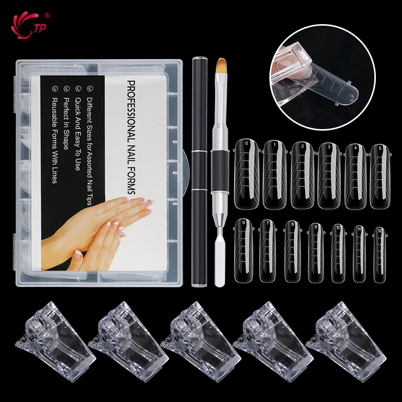 

Верхняя двойная форма для наращивания ногтей PT, система быстрого наращивания ногтей, набор зажимов для ногтей, полное покрытие ногтей, Типс...