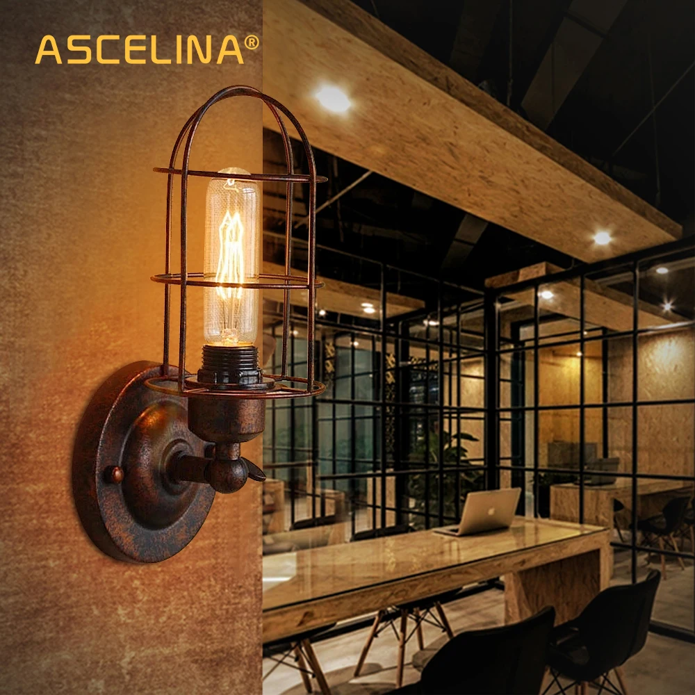 

Loft Wall Sconce Light Fixture 180° Adjustment,lampshade Up And Down Vintage Industrial Wall Light,Rust Wall Lamp,светильник бра