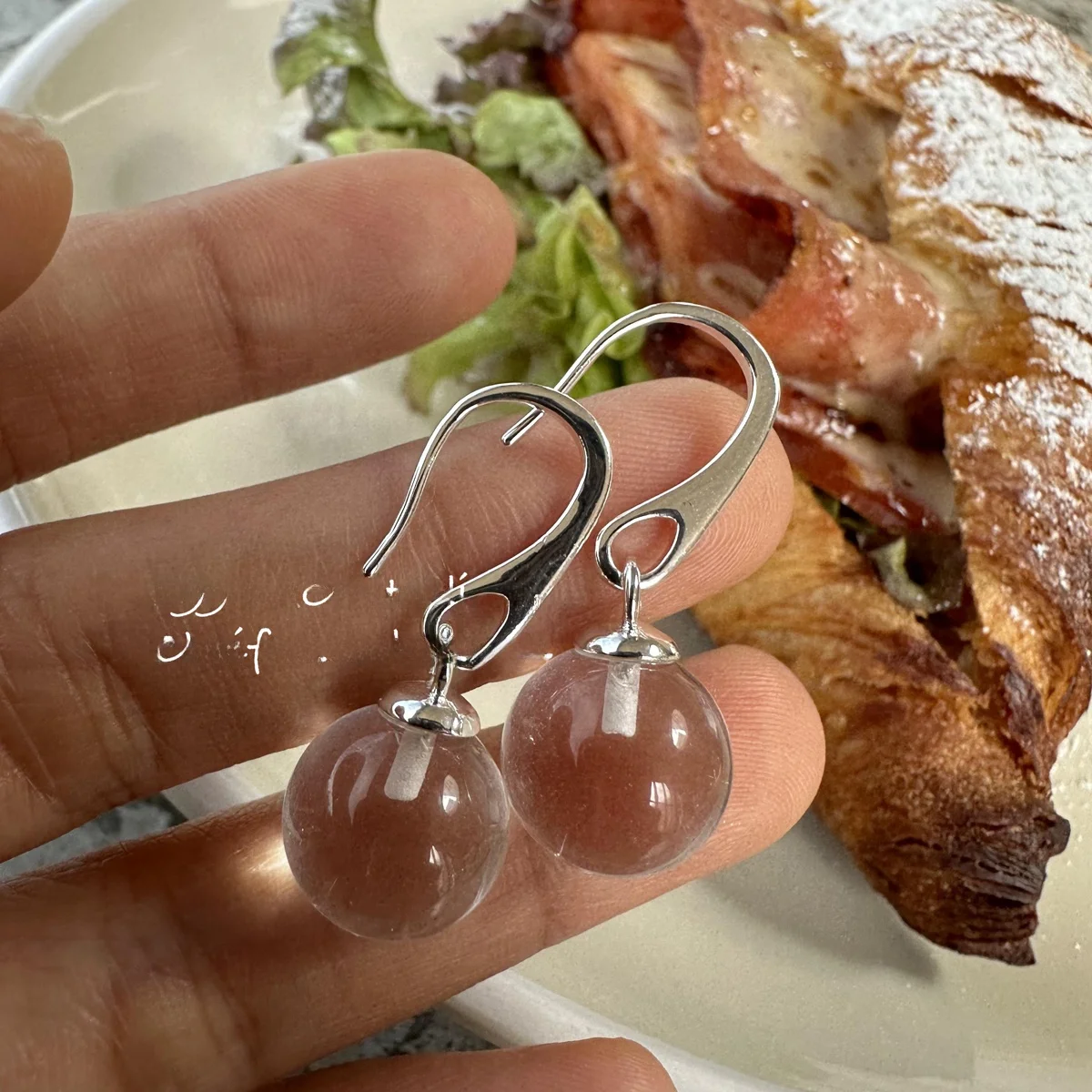 Chai Fu Studio/E397 французские легкие роскошные элегантные прозрачные круглые серьги с