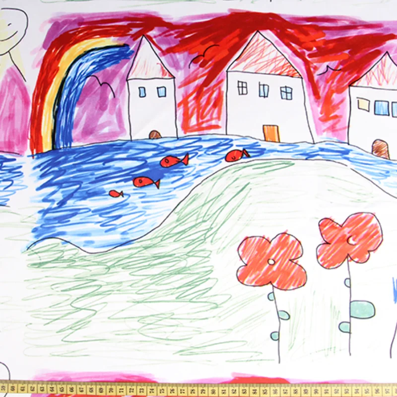 Ткань для платья с принтом из мультфильма граффити модная одежда родителей и