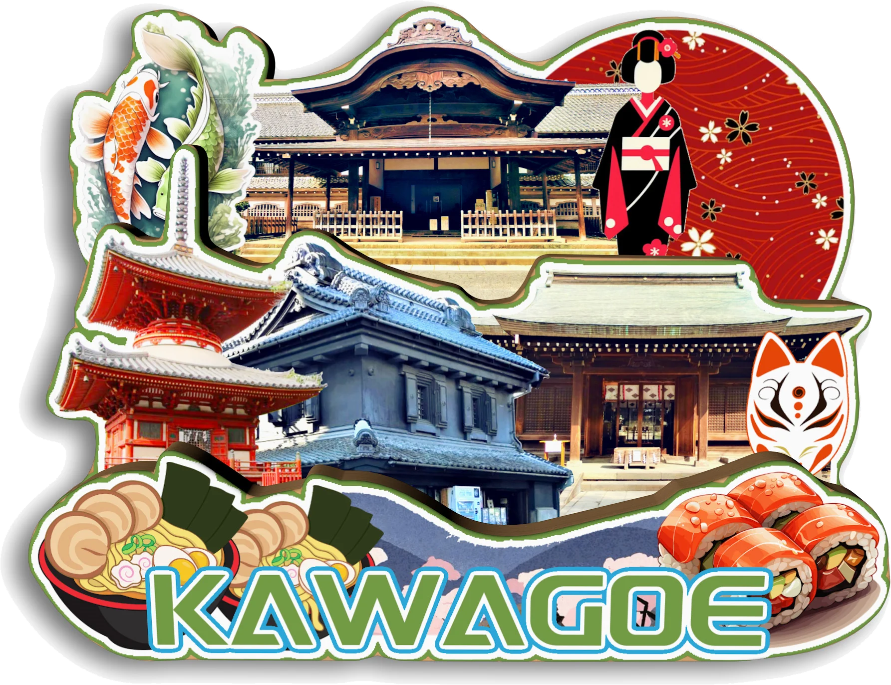 Фото Otaru Kawagoe Nikko Takayama Onomichi Anami Shima Hokkaido Токио Япония Магнит на холодильник Путешествия Сувенир Подарок №3