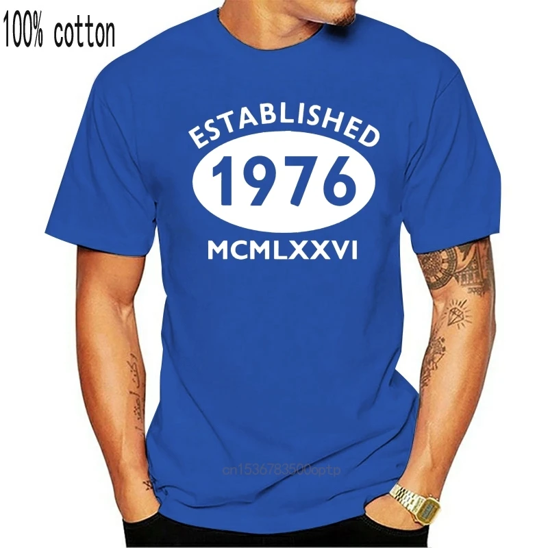 

Man Clothing 1976 Roman Numerals - 40th Birthday - Mens T-Shirt - 13 Colours - Gift - Present Short Sleeves O-Neck T Shirt Tops