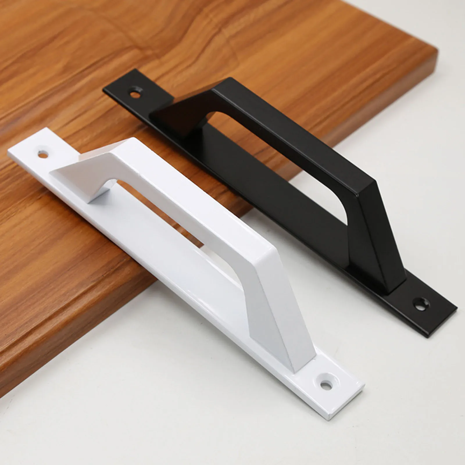 

Sliding Barn Door Handle Aluminium Alloy Pull Cabinet Flush Hardware Set White/Black Furniture Handle Door Hardware Knob
