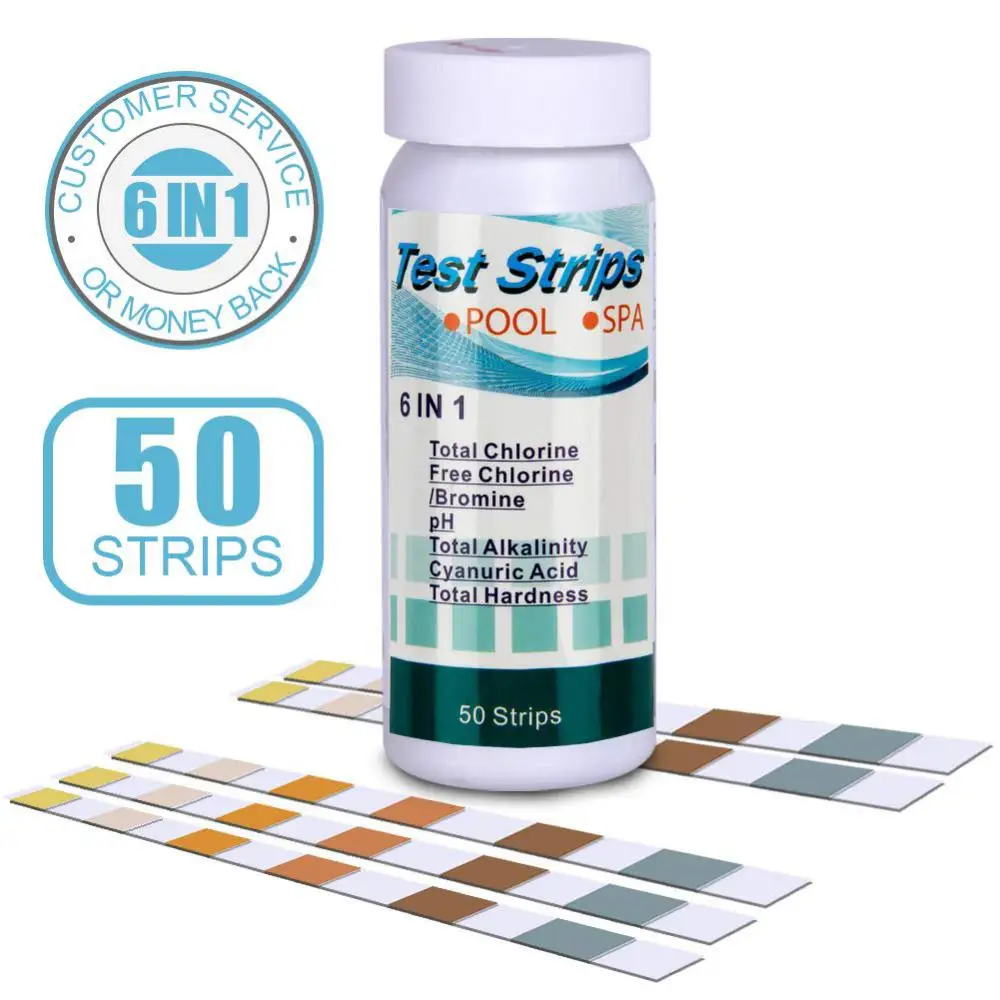 

50Pcs Aquarium Ph Tester Strips Swimming Pool Test Paper Multifunctional 6 In 1 Water Ph Tester Paper Pool Cleaner Accessories
