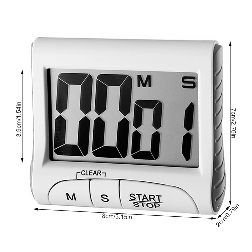 

Countdown Kitchen LCD Digital Timer Cooking Time Reminder Student Electronic Alarm Clock White