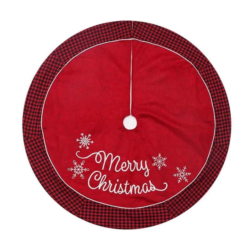

Юбка в клетку для рождественской елки, 48 дюймов, красная и черная клетчатая юбка для елки, коврик для рождественской елки, украшения для праздника, вечеринки и помещений