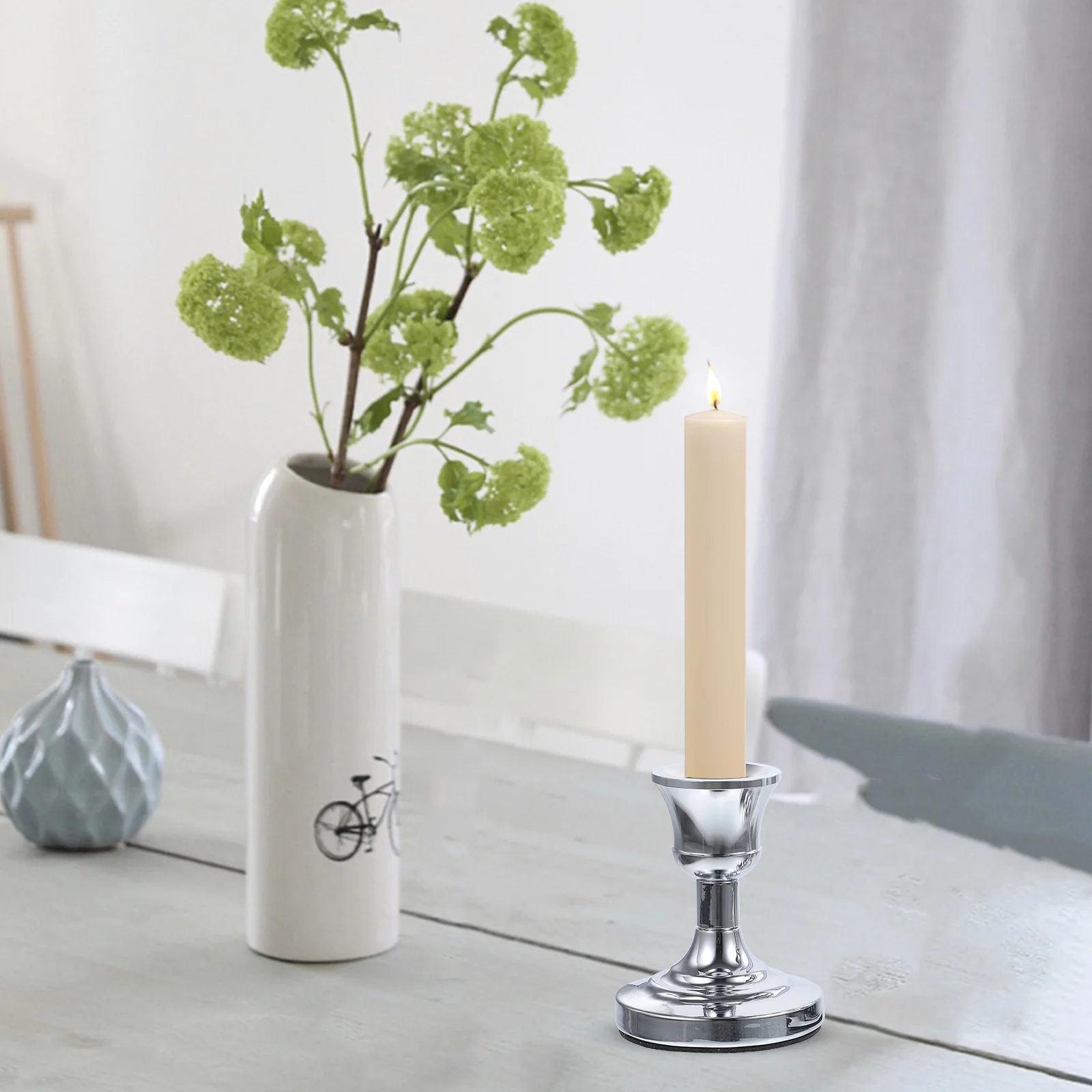 

2pcs Iron Holder Wear-resistant Pillar Candlestick Desktop Party Stand