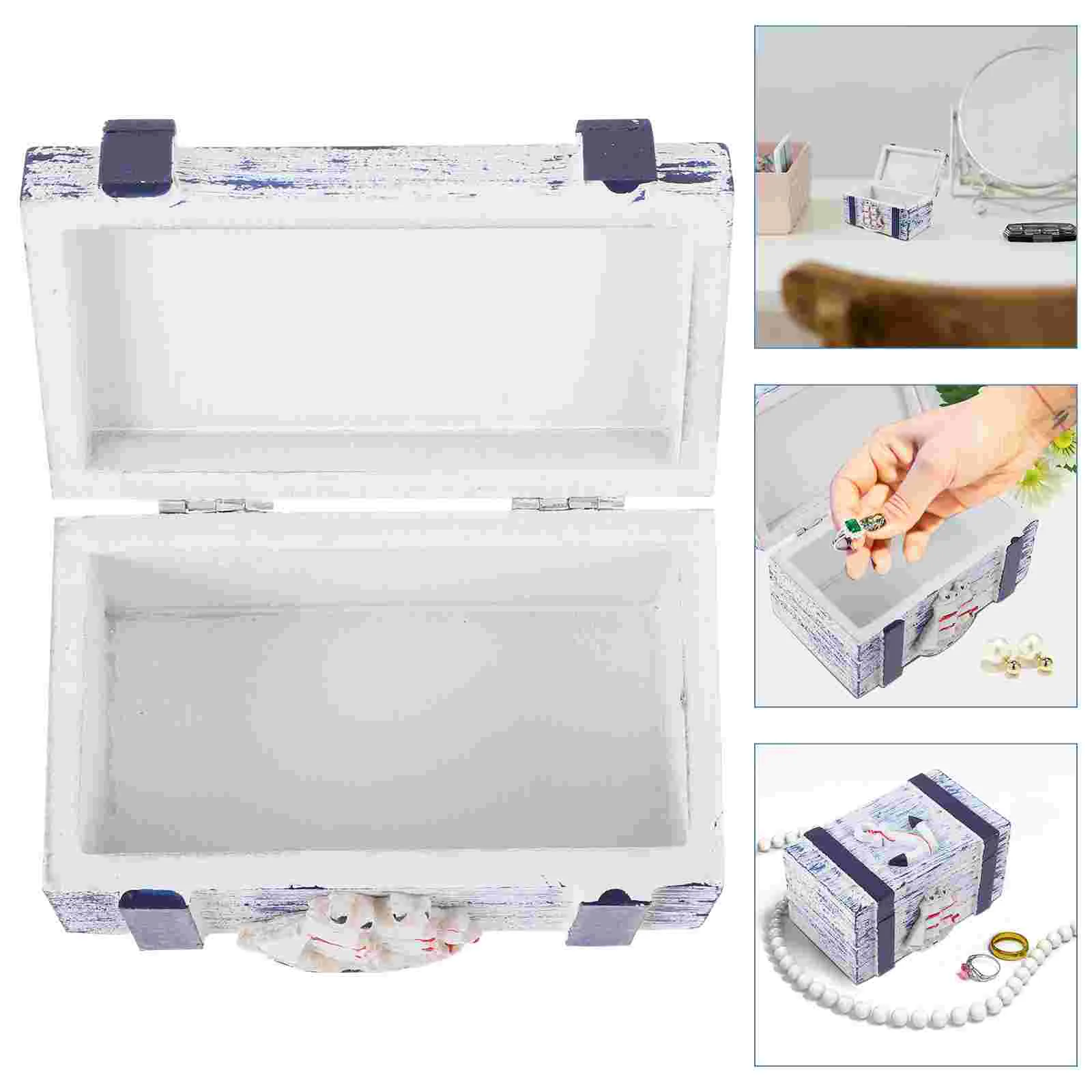 

Homedecor Jewelry Organizer Decorations Wooden Case Trinket Forniture