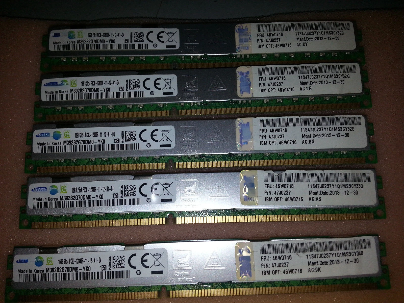 

RAM IBM 46W0718 46W0716 47J0237 16GB PC3L-12800R VLP blade memory