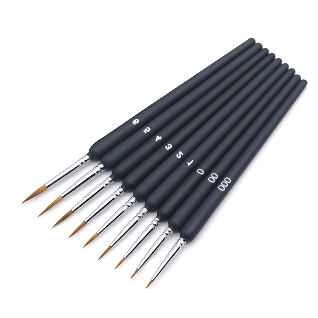 

9 Pcs set Paint Brush Set Nail Art Oil Painting Pottery Drawing Liner Beginner Artist Brush Kit