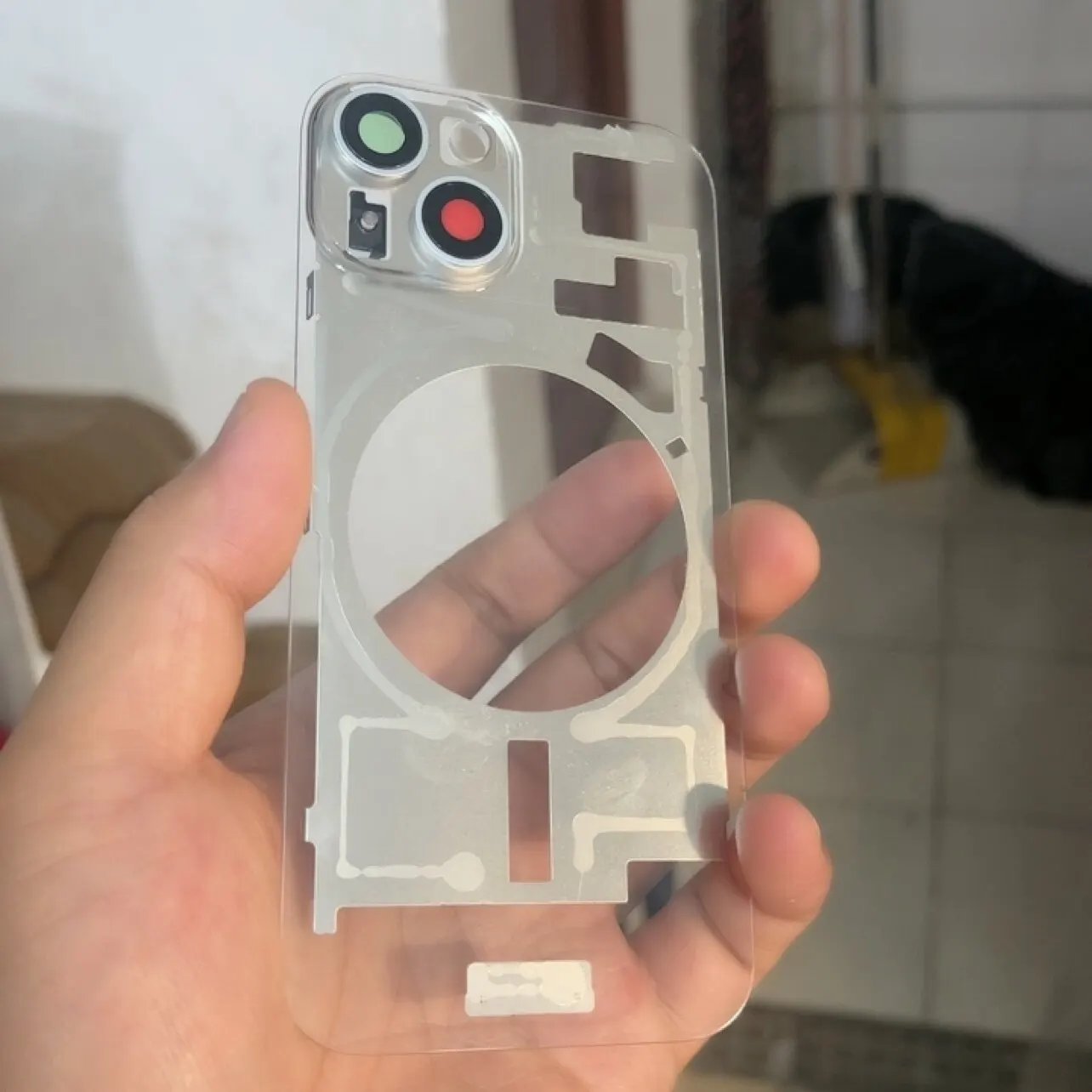 Фото Для iPhone 14 15 16 Plus Pro Max прозрачное цельное заднее стекло с линзой и инструментами - комплект для замены задней крышки и ремонта. №3
