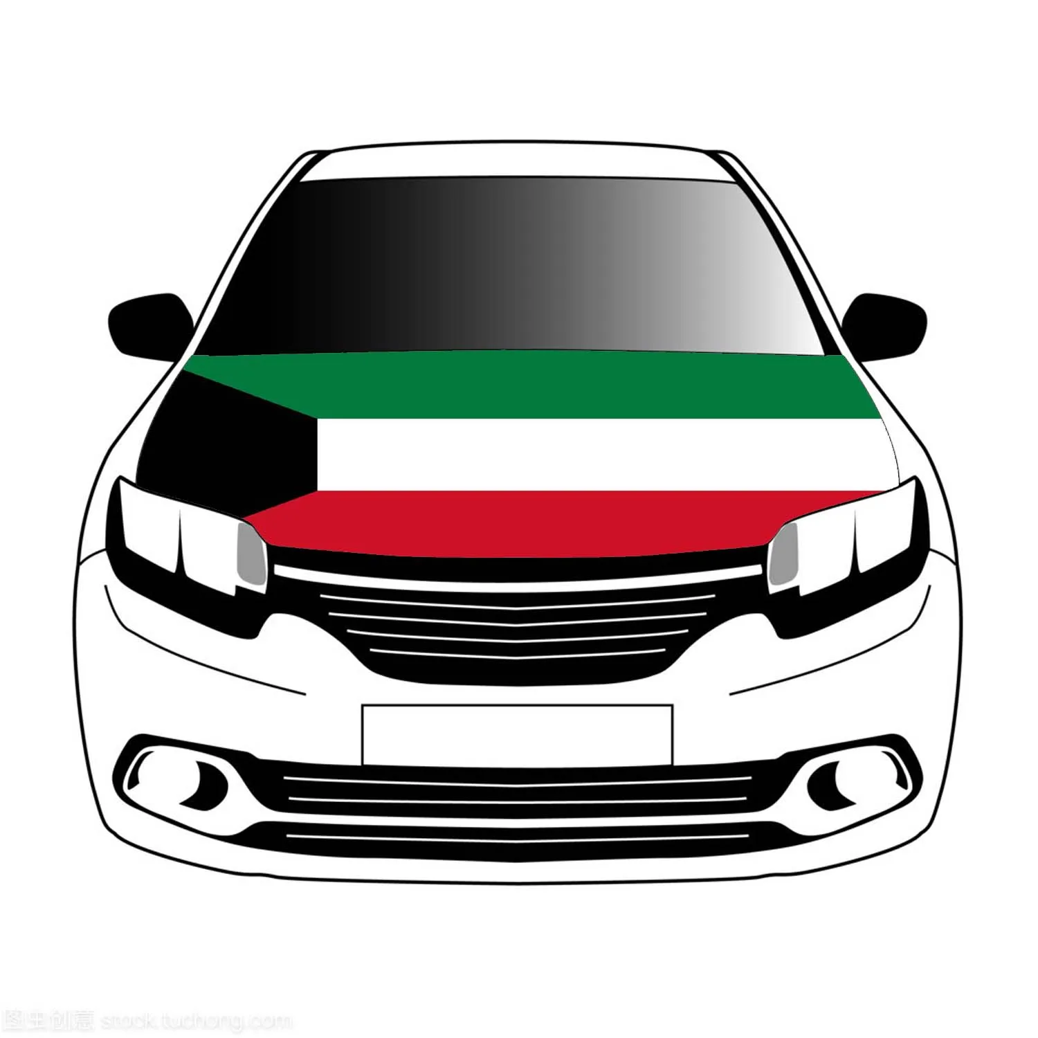 

Kuwait flags car Hood cover 3.3x5ft/5x7ft 100%polyester,car bonnet banner