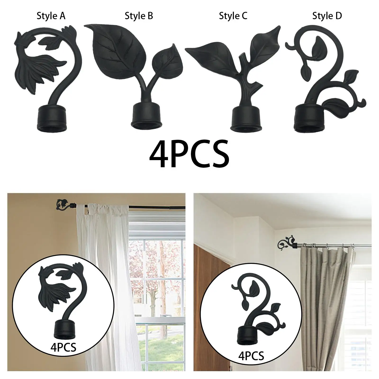 4 шт. наконечники для карнизов штор диаметром 22 мм декоративные накладки