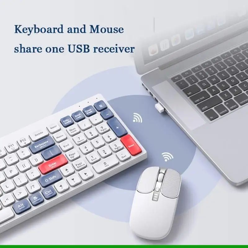 Фото U55C BK100 Портативная двухрежимная (BT+2,4 ГГц) перезаряжаемая мини-беспроводная клавиатура со 105 клавишами №3