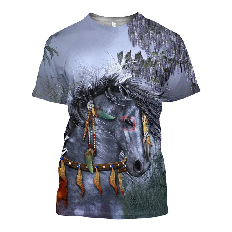 

Fashion War Horse 3D Printed Men's T-shirt Funny Loose Mature Male Short Sleeve Casual Xxs-6xl Hip-hop Gothic Teenager Top Tees
