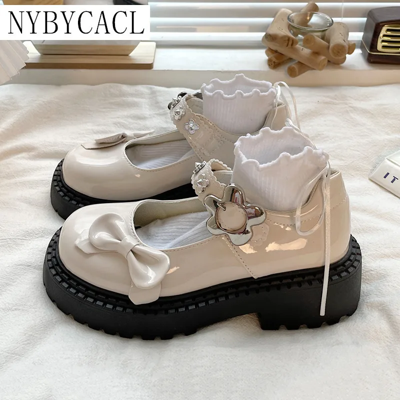

Lolita Shoes Kawaii Autumn 2023 Japanese Style Mary Janes Platform Shoes Women Party Cute Solid Color Casual Zapatillas Mujer