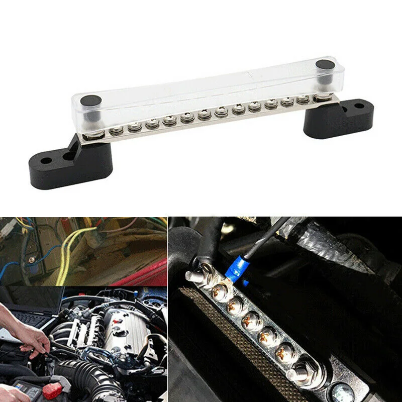 

12 Point Bus bar 100amp busbar Junction for Car Boat Marine Power Distribution Terminal Block