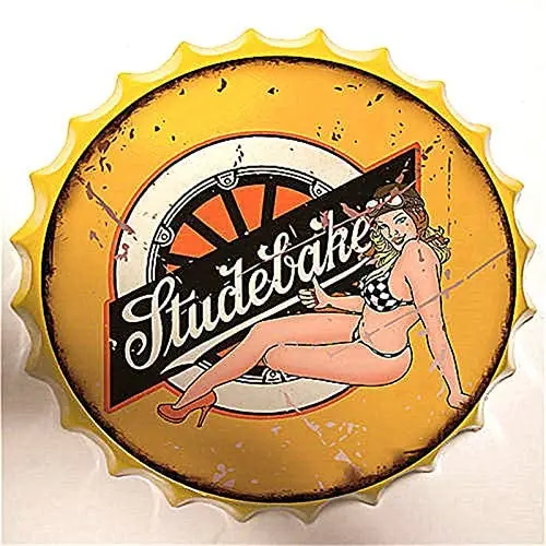 

Royal Tin Sign Bottle Cap Metal Tin Sign Manufacturing Company Diameter 13.8 inches, Round Metal Signs for Home and Kitchen
